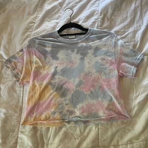 Cropped tie-dye T-shirt